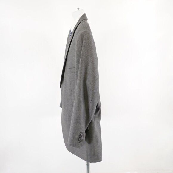 Pronto Uomo Platinum Black Gray Blue Check Tweed Wool Sport Coat 52R 2 Button - Picture 5 of 12